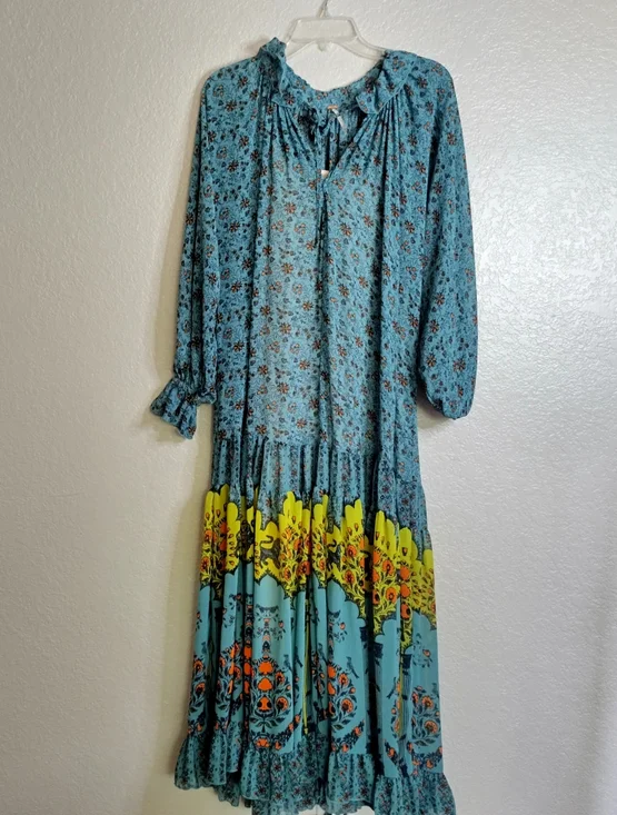 Free People Feeling Groovy Maxi Boho Dress Sz S - Picture 2 of 8